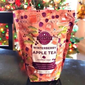 Scentsy Soak Winterberry Apple Tea w/ winter tea, cranberry, apple, and honey.